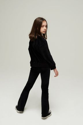 Girls - Children Velvet Flare Pants, Black back view