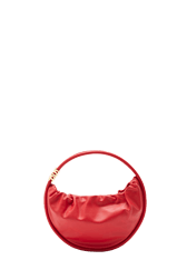 Domino medium leather bag Red front view