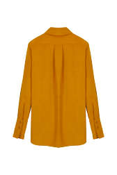 Women Solid - Women Velvet Shirt, Mustard back view