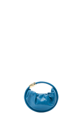 Femme Uni - Sac domino mini en cuir, Bleu de prusse vue de face