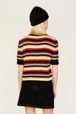 Women Maille - Women Striped Fluffy Sweater, Multico crea back worn view