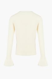 Femme - Wool Sweater, Blanc vue de dos