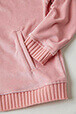 Girls Solid - Velvet Girl Zipped Hoodie, Pink details view 2