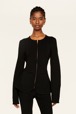 Women Milano Knitted Jacket Black front worn view