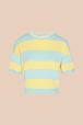 Women - Short Sleeve Pullover with stripes, Light yellow front view