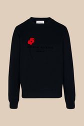 Women - SR Sweatshirt with printed flowers, Black front view