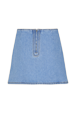 Women Stonewashed - Women Denim Mini Skirt, Stonewashed indigo back view