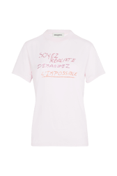 Femme Strass artwork - T-shirt en coton citation en strass femme, Baby rose vue de face
