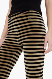 Women - Women Striped Velvet Flare Pants, Black details view 1