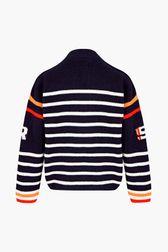 Women - Sailor Sweater Tricolor, Black/blue back view