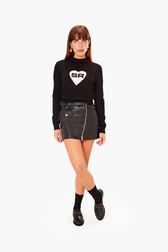 Women - SR Heart Sweater, Black front worn view