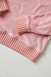 Girls Solid - Velvet Girl Long Sleeve Sweater, Pink details view 2