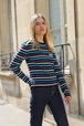 Women - Striped Sweater with Long Sleeves, Purple details view 3