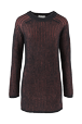 Women Maille - Women Lurex Short Dress, Black/bronze front view
