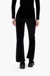 Women - Women Velvet Flare Pants, Black back worn view