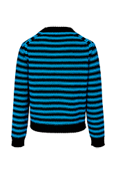 Women Raye - Women Big Poor Boy Striped Sweater Long Sleeves, Striped black/pruss.blue back view