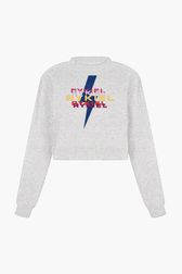 Women - Rykiel Lightning Crop Sweatshirt, Grey front view