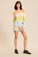 Women - Long Sleeve Sweater with Horizontal Stripes, Multico front worn view