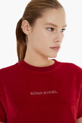Femme - T-shirt velours rykiel, Rouge vue de détail 2