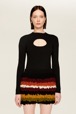 Women Maille - Women Bouclette Wool Short Skirt, Multico crea striped details view 1