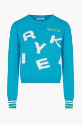 Women - Sonia Rykiel Long Sleeve Sweater, Baby blue front view