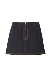 Women Solid - Women Denim Short Skirt, Black back view