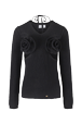 Women Maille - Removable Flowers Sweater, Black front view