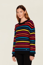 Women Raye - Women Big Poor Boy Striped Sweater, Multico striped rf details view 1