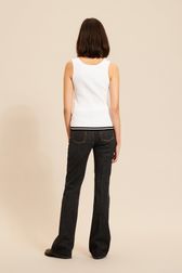 Women - Twisted Knit Tailored Top, White back worn view