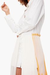 Women - Long Dress With Trompe L'oeil Effect, White details view 1
