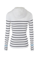 Femme Maille - Hoodie en laine côtelée femme, Noir/ecru vue de dos