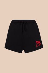 Women - Shorts with Rykiel Red Mouth, Black front view