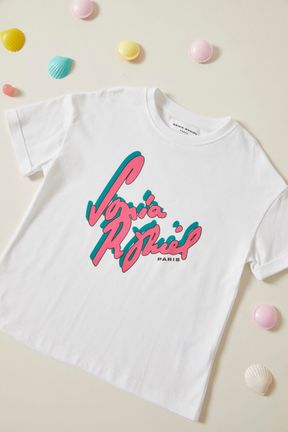 T-shirt fille logo Sonia Rykiel Blanc vue de détail 1