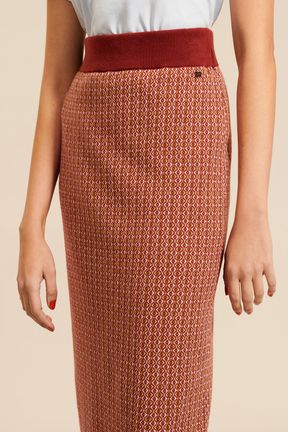 Women - Women Geometric Print Midi Skirt, Brun details view 2