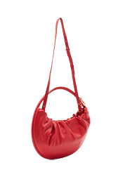 Women - Domino medium leather bag, Red back view