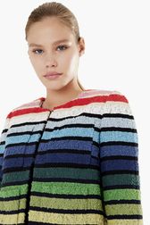 Multicolored Striped Short Jacket Multico details view 2