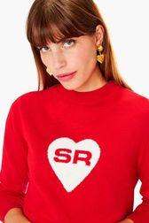 Women - SR Heart Sweater, Red details view 2