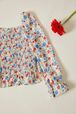 Girls - Floral Print Girl Blouse with Balloon Sleeves, Multico details view 1