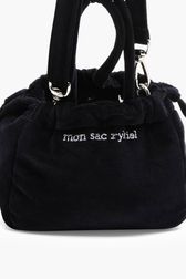 Women - Women Velvet Bag, Black details view 1