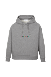 Women Signature Multicolor Hoodie Grey front view
