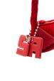 Women - Camera Demi-Pull  mini velvet bag, Red details view 1