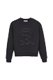 Women Solid - Women Plain Crewneck Sweater, Black front view