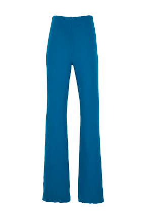 Women Plain Flare Pants Prussian blue back view