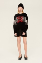 Women Maille - Striped Tricolored Sweater, Black details view 1