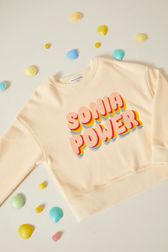 "Sonia Power" Print Girl T-shirt Light yellow details view 1