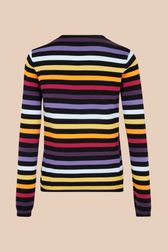 Women - Women Multicolor Striped Sweater, Black back view