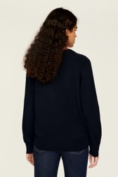 Women Maille - Women Ladybug Print Sweater, Night blue back worn view