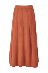 Femme Maille - Jupe à godets bicolore femme, Roux vue de dos