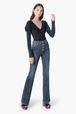 Women - High Waist Flare Jeans, Black details view 2