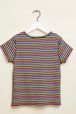 Girls - Multicolor Striped Girl T-shirt, Multico striped back view